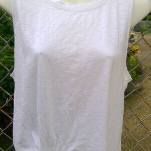 Hippie Rose White 100% Cotton Tank Top with Tie at Waist Size XL NWT